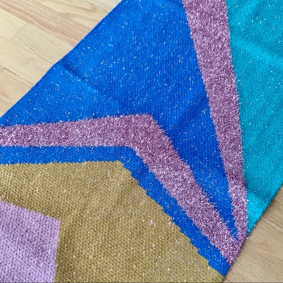 Leith Accessories - Large Metallic Geometric Scarf